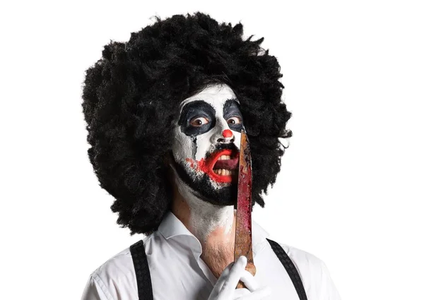 Killer-Clown mit Messer — Stockfoto
