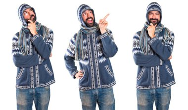 Adam kümesiyle düşünme kış giysileri