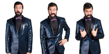 Payet ceket ile yorgun yakışıklı adam