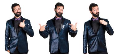 Payet ceket kendisiyle gurur ile yakışıklı adam