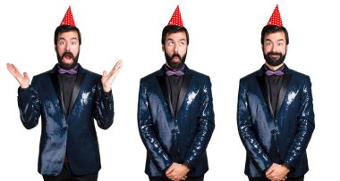 Payet ceket bir parti ile yakışıklı adam