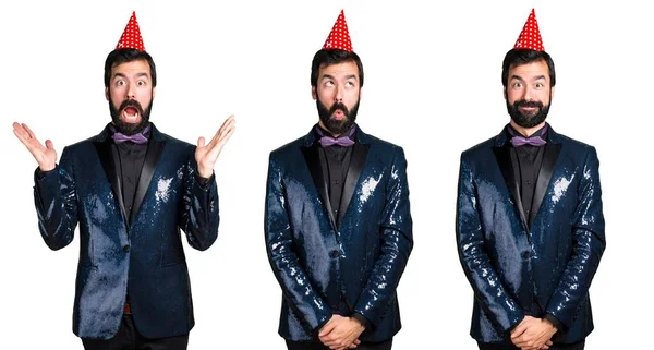 Payet ceket bir parti ile yakışıklı adam