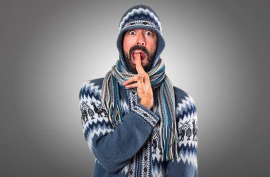 Kış adamla gri adam yapma intihar jest elbise