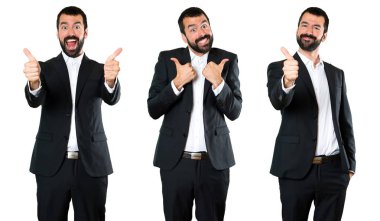 Yakışıklı işadamı ile yukarı ayarla