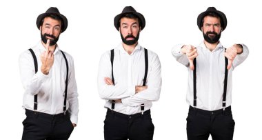 Sakallı adam üzgün hipster