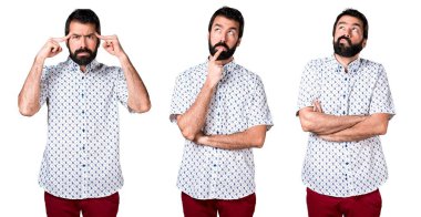 Şüpheleri sakallı yakışıklı esmer adam