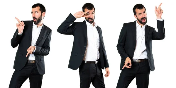 Set of Handsome businessman dancing — Stock Photo, Image