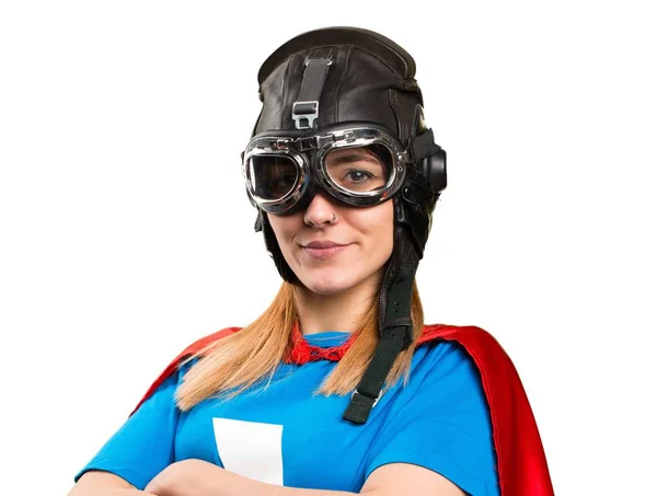 Bastante chica rubia superhéroe —  Fotos de Stock