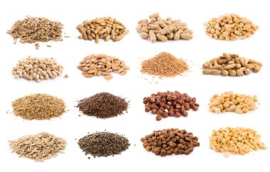 Kuruyemiş izole beyaz zemin üzerine