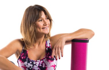 Spor kadın mat ve ip ile