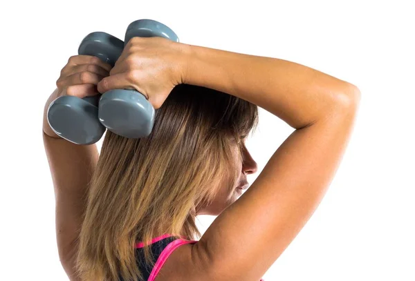 Deporte mujer haciendo levantamiento de pesas —  Fotos de Stock