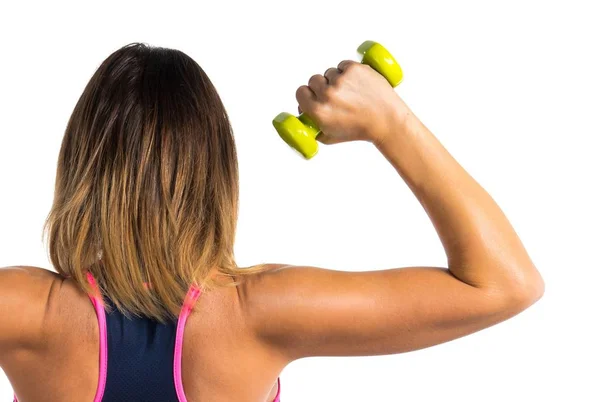 Deporte mujer haciendo levantamiento de pesas —  Fotos de Stock