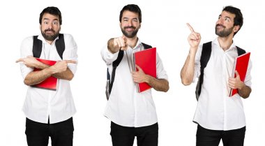 Öğrenci adam kadar açık için işaret ve laterallerin