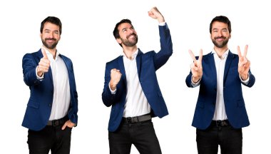 Sakallı yakışıklı adam kümesi