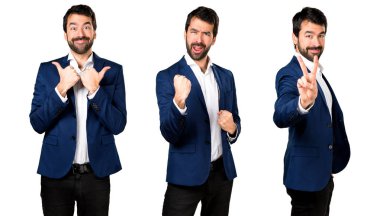 Sakallı yakışıklı adam kümesi