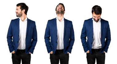 Yakışıklı adam, aşağı bakmak ve lateral