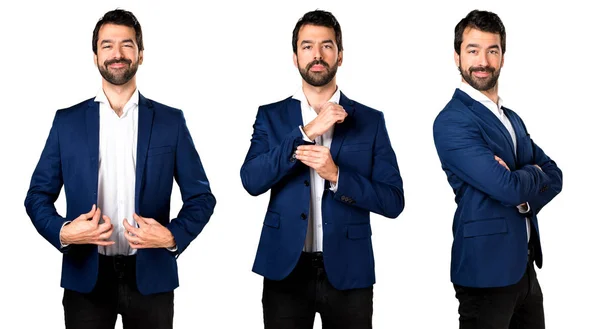 Conjunto de hombre guapo con barba — Foto de Stock