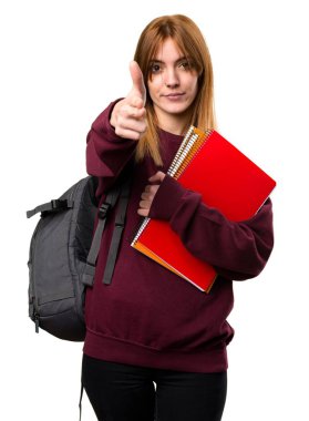 Öğrenci kadın silah jest yapma