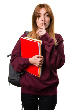 Öğrenci kadın yapma sessizlik jest