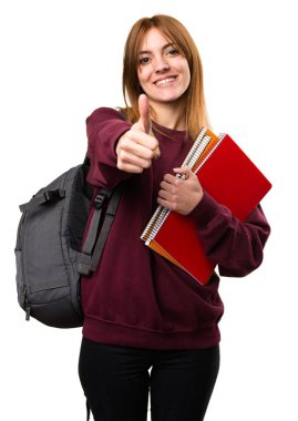 Başparmak ile öğrenci kadın