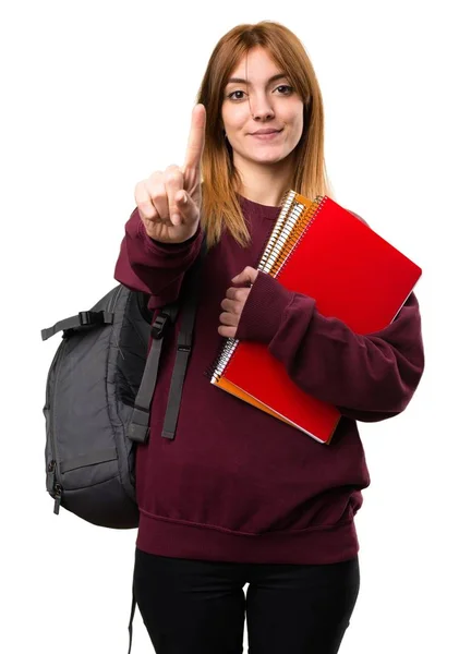 Studerande kvinna räknar en — Stockfoto
