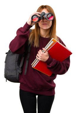 Dürbün ile öğrenci kadın
