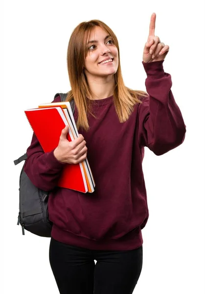 Student woman coughing a lot — Stock Photo, Image