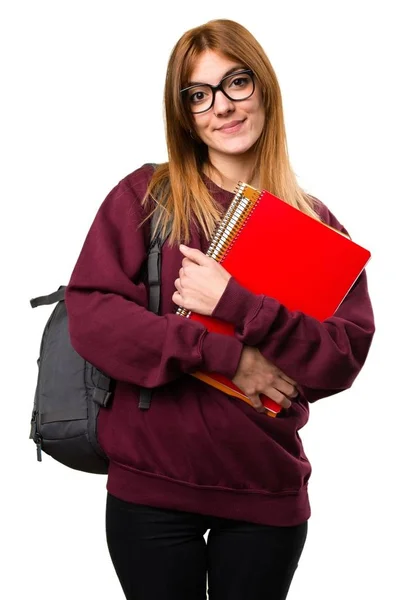 Studente donna con occhiali — Foto Stock