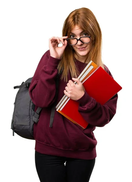 Studerande kvinna med glasögon — Stockfoto