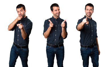 Esmer adam önüne işaret kümesi