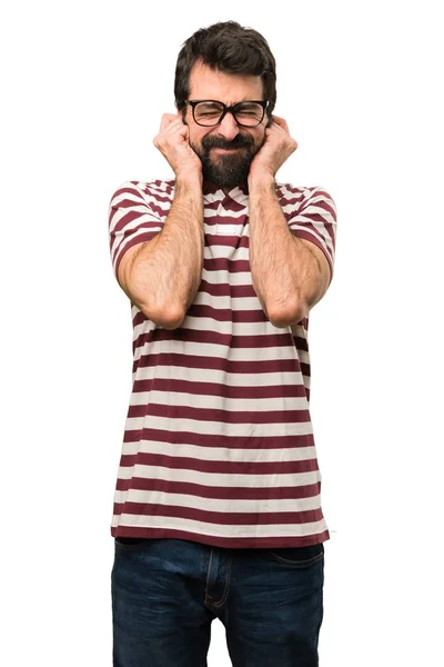 Άνδρας με γυαλιά που καλύπτουν τα αυτιά του — Φωτογραφία Αρχείου