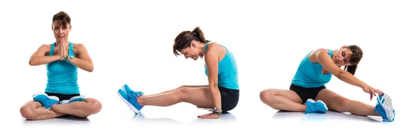 Destul de sport femeie stretching — Fotografie, imagine de stoc