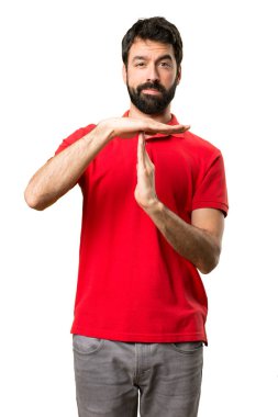 Yakışıklı adam saat hareketi yapma