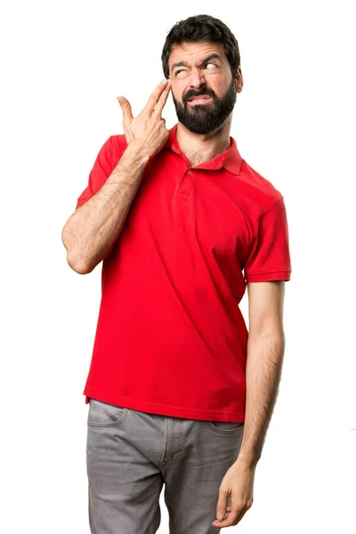 Hombre guapo haciendo un gesto suicida — Foto de Stock