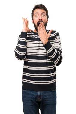 Sakallı sürpriz jest yapma