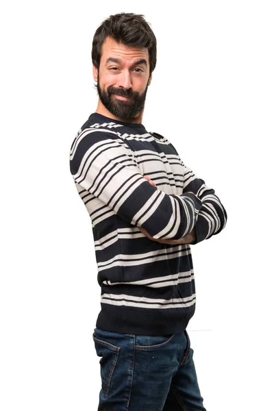 Man met baard met zijn armen gekruist — Stockfoto