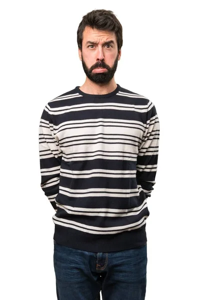 Uomo triste con la barba — Foto Stock