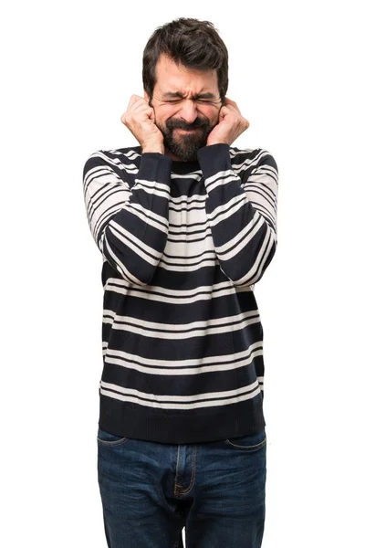 Muž s plnovousem, uši — Stock fotografie