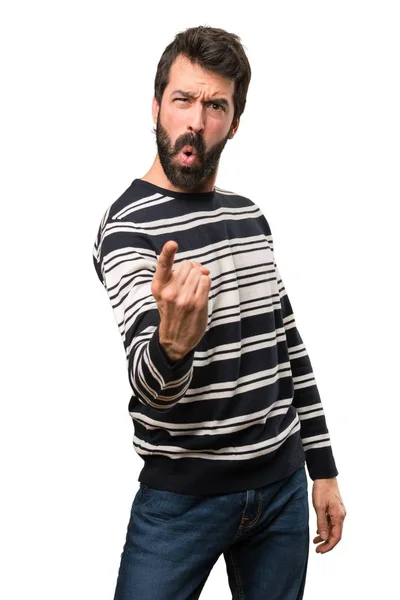 Homem com barba gritando — Fotografia de Stock