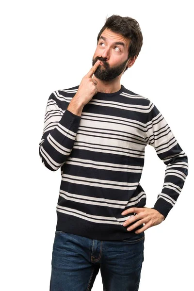 Man met baard twijfels — Stockfoto
