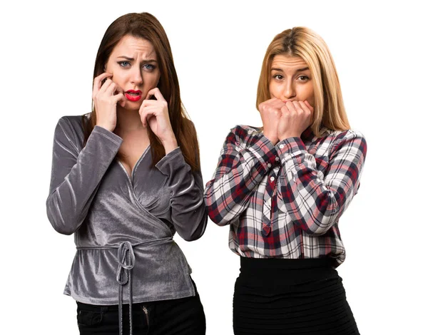 Frightened two friends — Stock Photo, Image