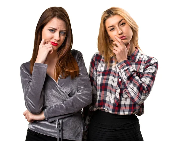 Two friends thinking — Stock Photo, Image