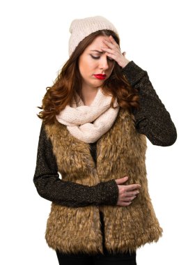 Kış giysileri ateşli kızla