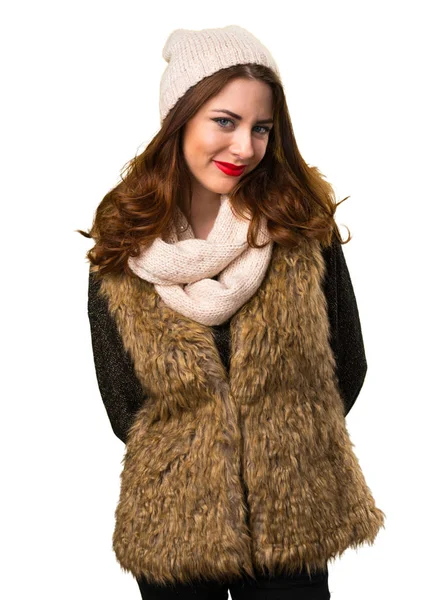 Kış kıyafetleri ile mutlu kız