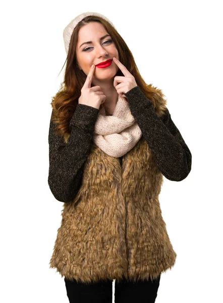 Kış kıyafetleri ile mutlu kız