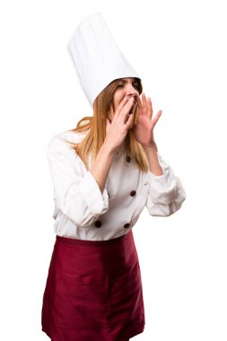 Bağırarak güzel şef kadın