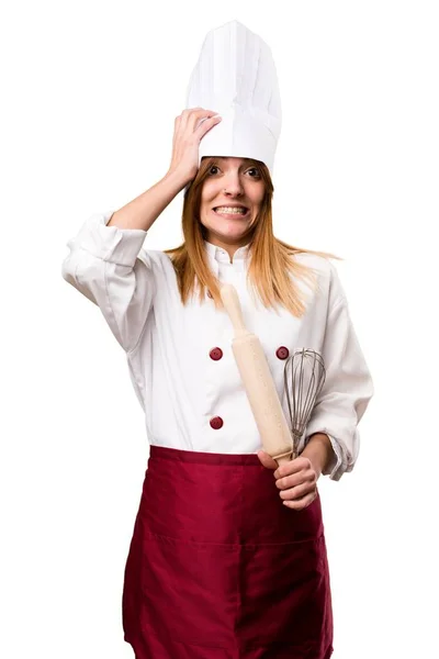 Frustrado hermosa mujer chef —  Fotos de Stock