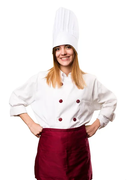 Feliz hermosa mujer chef —  Fotos de Stock