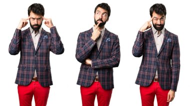  Set iyi giyinmiş adam düşünme