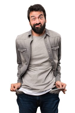 Ceplerinde para arıyorum sakallı harap yakışıklı adam